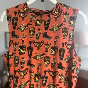 BNWT Dahlia-Cut Grecian Pots Nooworks Mock Neck Sleeveless Dress 1X